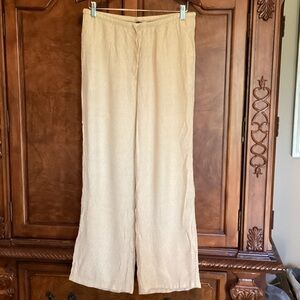 Divided Light Tan Wide-Leg Trousers